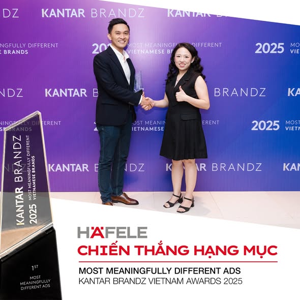 Häfele chiến thắng hạng mục “Most Meaningfully Different Ads” tại Kantar BrandZ Vietnam Awards 2025