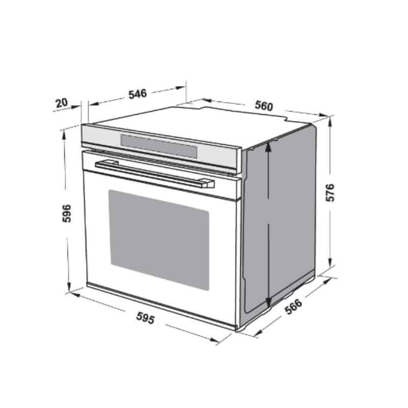 Kích thước lò nướng Hafele HO-8T72A 538.01.421