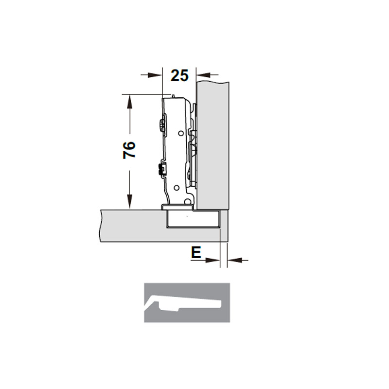 Bản lề CUCINA LEGATO 334.00.030 inox 304