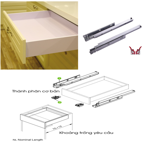 Ray âm giảm chấn cao cấp mở toàn phần FasterFS 708CJH-350
