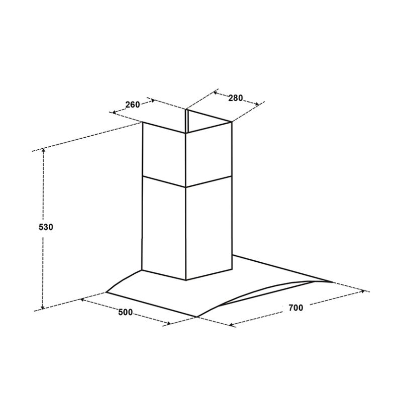 Máy hút mùi áp tường Binova BI-56-GT-07
