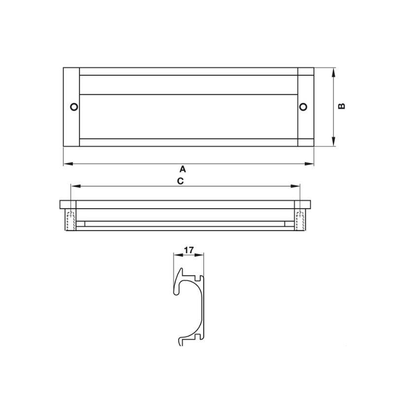 Tay nắm tủ âm 109mm Hafele 151.76.921