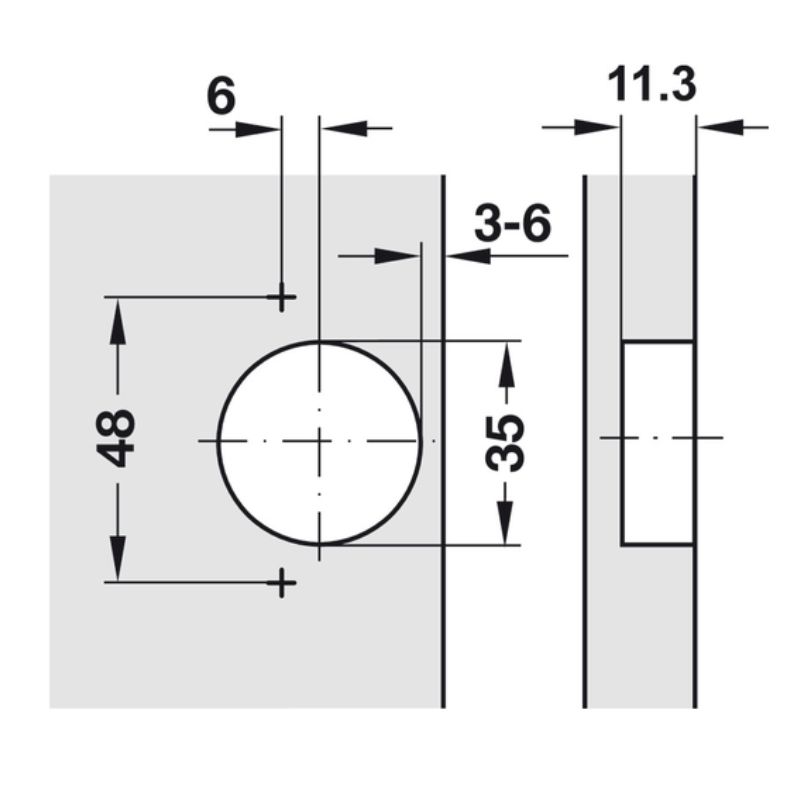 Bản Lề Lọt Lòng Metalla SM Giảm Chấn 110º Hafele 315.20.752