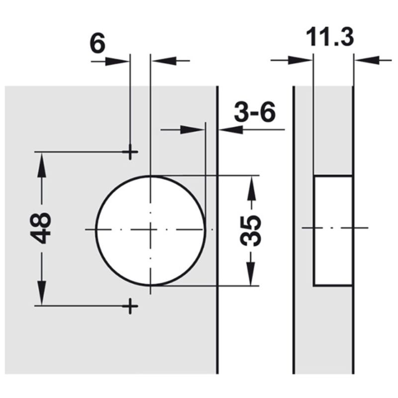 Bản lề trùm ngoài Metalla SM giảm chấn 110º Hafele 315.20.750