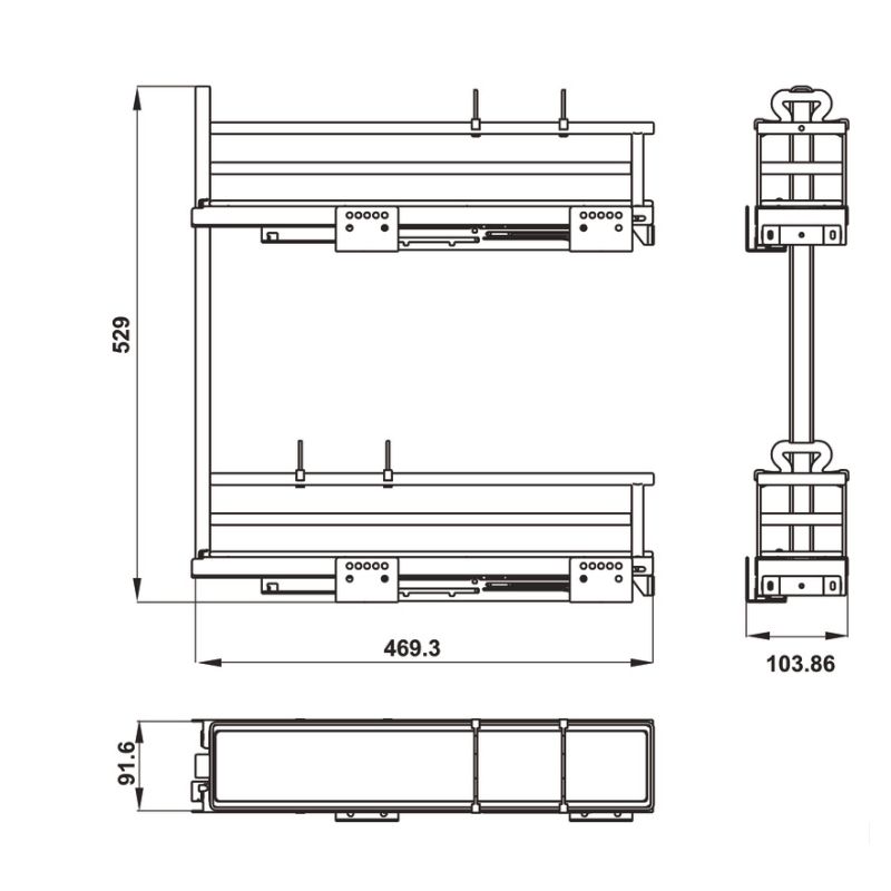 Kệ Đựng Gia Vị Omero Phải 200mm Kosmo 549.20.841
