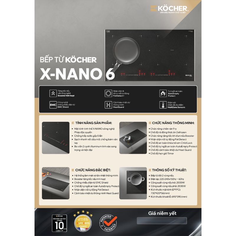 Bếp từ 2 vùng nấu Kocher X-NANO 6
