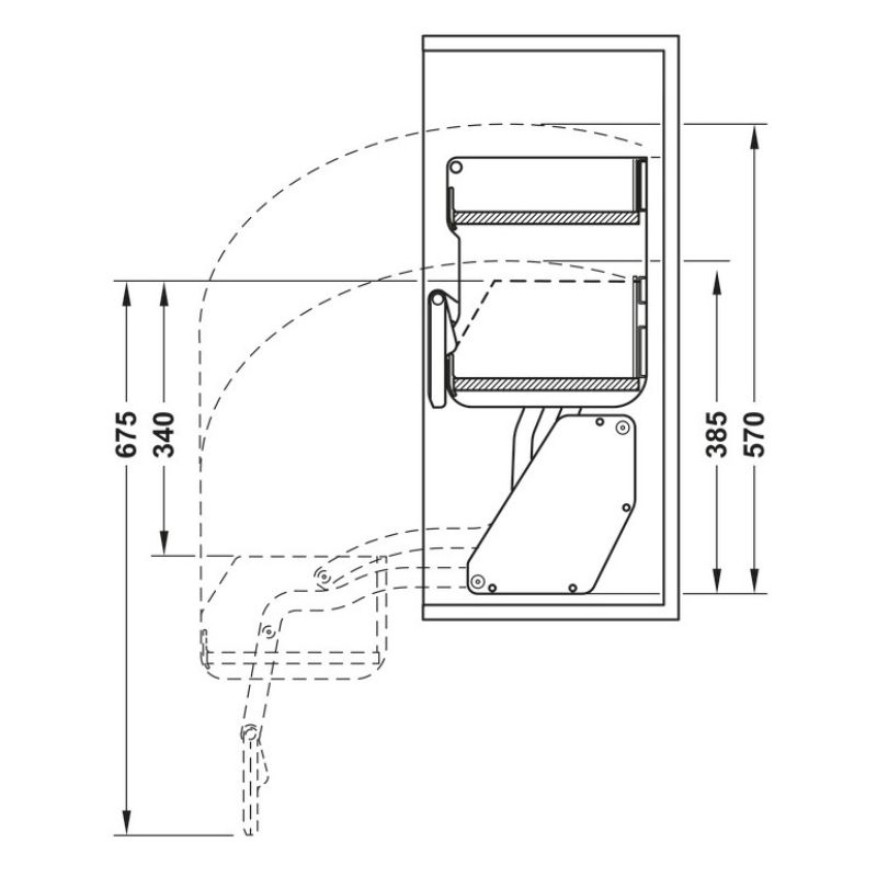 Kệ nâng hạ Hafele 504.68.373 Imove R600mm
