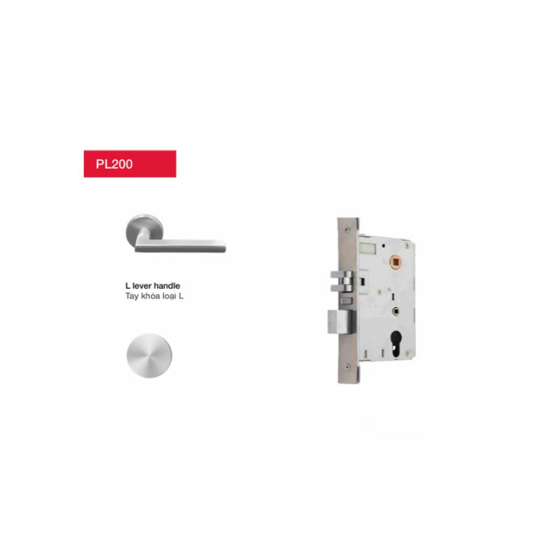 Khoá Hafele tay L – DINL – màu inox PL200 912.20.051