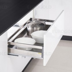 Giá xoong nồi, bát đĩa tủ dướ inox, 2 lớp đáy Eurogold EU130.700