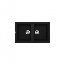 Chậu rửa chén đá granite 2 hố BLACK K45086