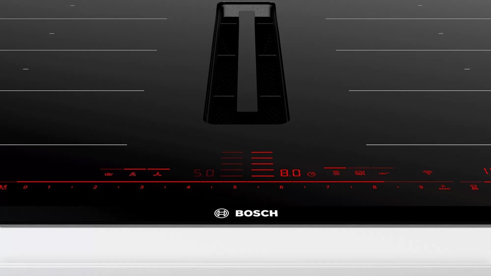 Bếp từ 4 vùng nấu kết hợp hút mùi Bosch PXX875D67E